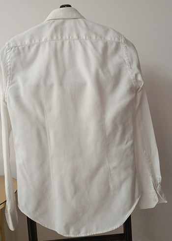 Erkek Beyaz Pamuklu Uzun Kollu Gömlek - Görsel 7