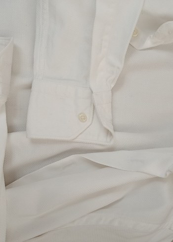 Erkek Beyaz Pamuklu Uzun Kollu Gömlek - Görsel 11