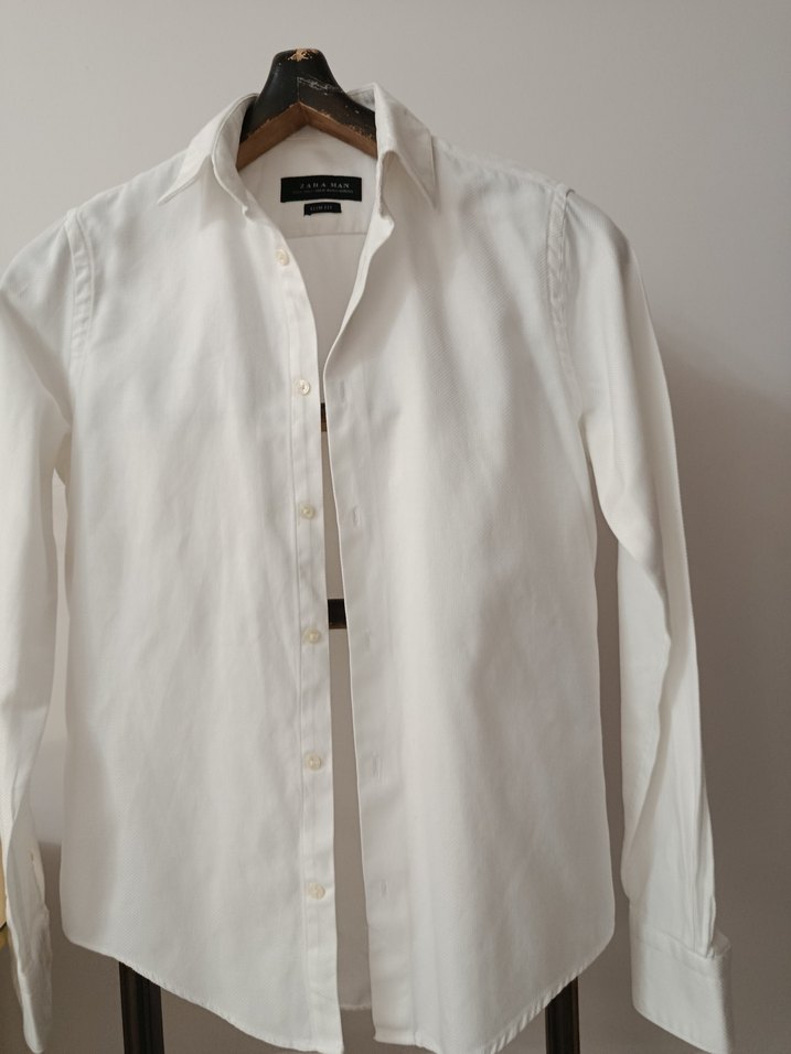 Erkek Beyaz Pamuklu Uzun Kollu Gömlek - Görsel 3
