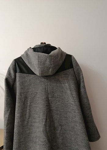 Gri Uzun Yünlü Hamile Kabanı - Görsel 7