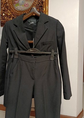 Kemerli Siyah Kumaş Kadın Pantolon - Görsel 11