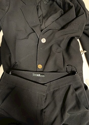 Kemerli Siyah Kumaş Kadın Pantolon - Görsel 6