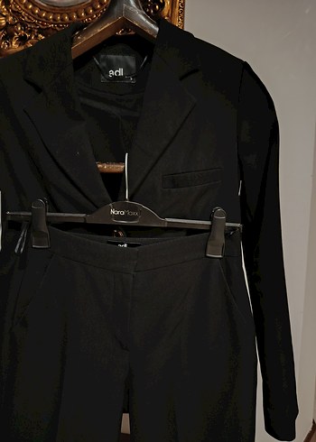 Kemerli Siyah Kumaş Kadın Pantolon - Görsel 2