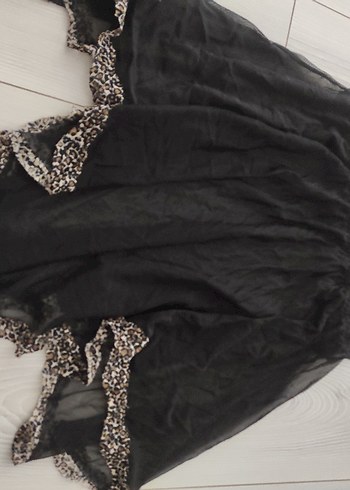 Uzun Siyah Dökümlü Gotik Hamile Eteği