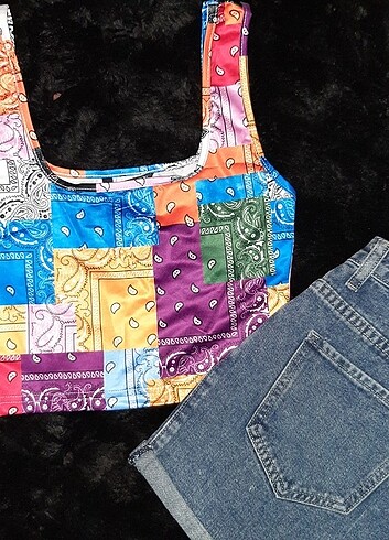 Sheinside etnik desen crop 