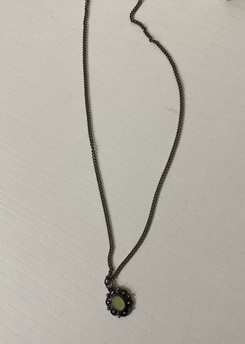 Accessorize Vintage Siyah Zincirli Yesil Tasli Kolye