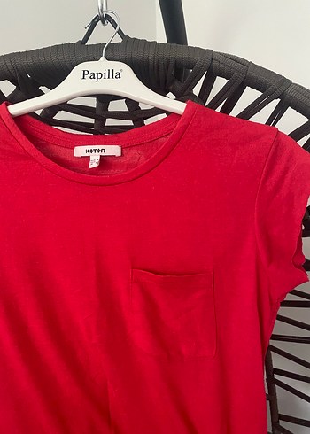Renkli Baskılı Kırmızı Pamuklu Tişört - Görsel 2