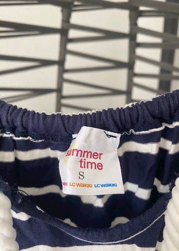 Mavi Çizgili Askılı Midi Elbise - Görsel 5