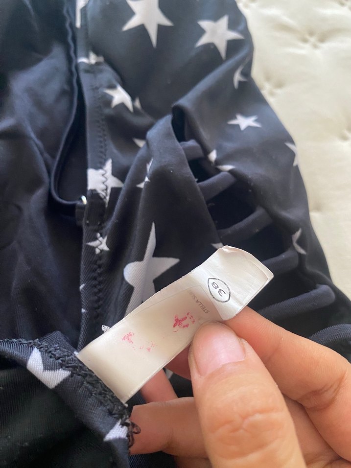 Siyah Yıldız Desenli Strappy Mayo - Görsel 4