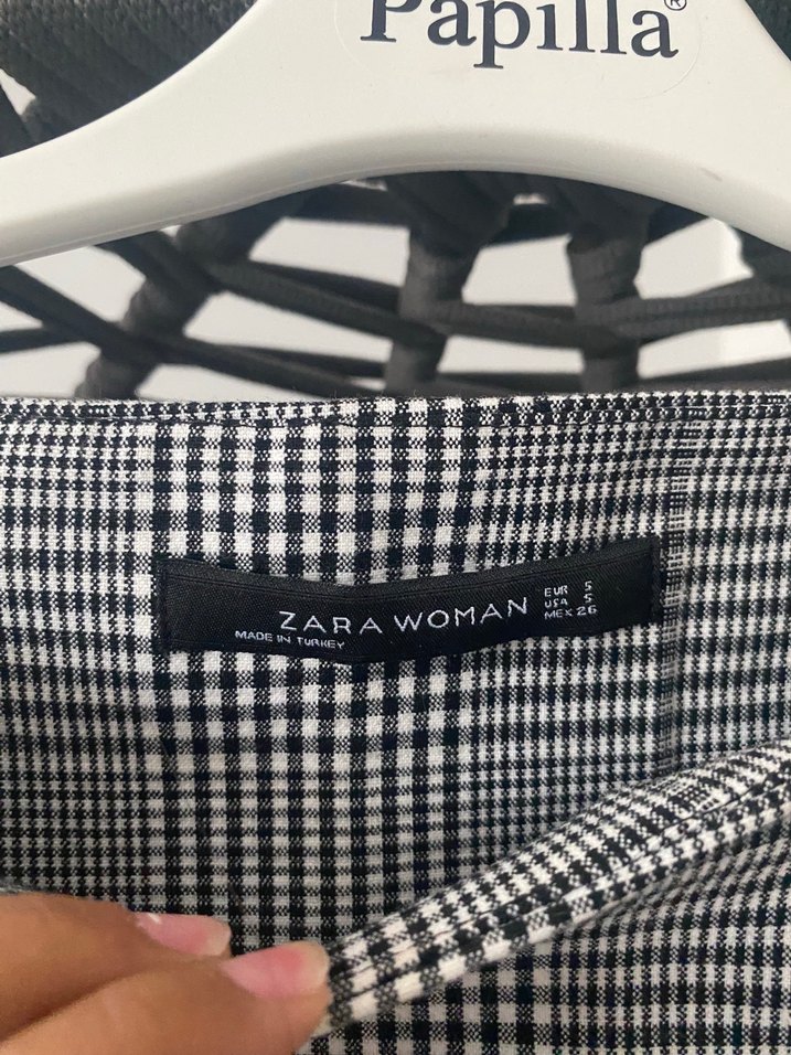 Gri Ekose Detaylı Midi Elbise - Görsel 2