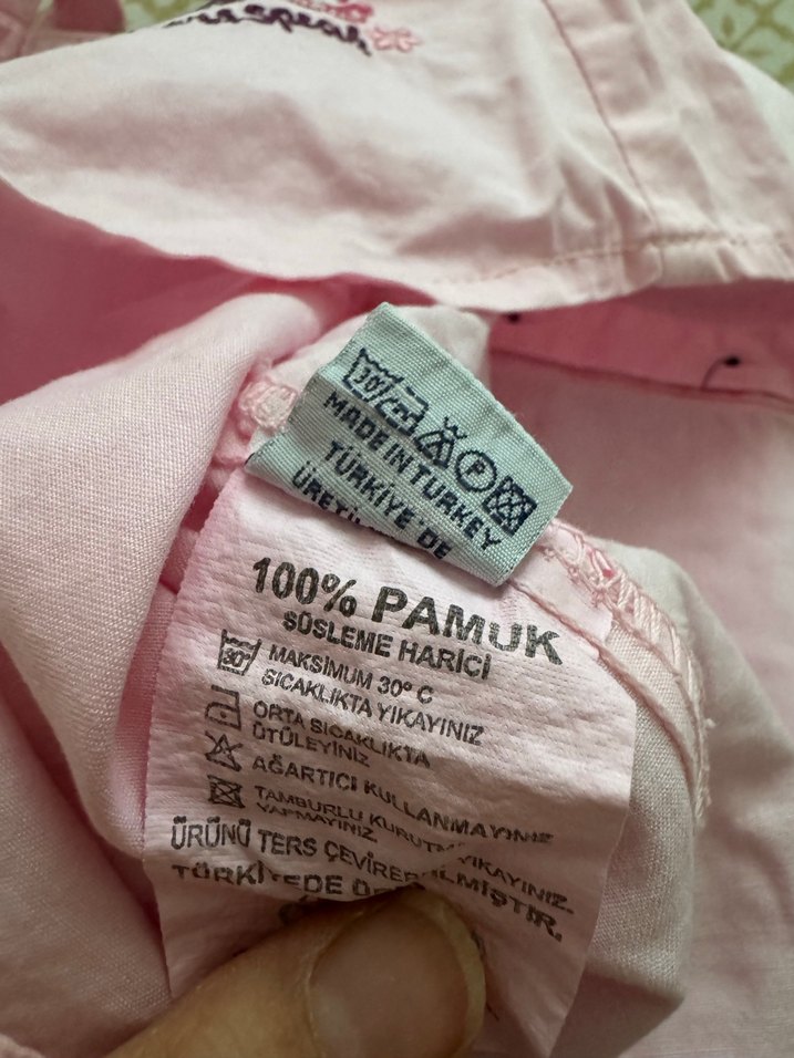 Kız Çocuk Pembe Nakışlı Askılı Elbise - Görsel 2