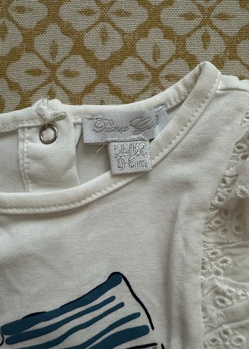 Panço Kız Çocuk Beyaz Fırfırlı Kısa Kollu Tişört - Görsel 2