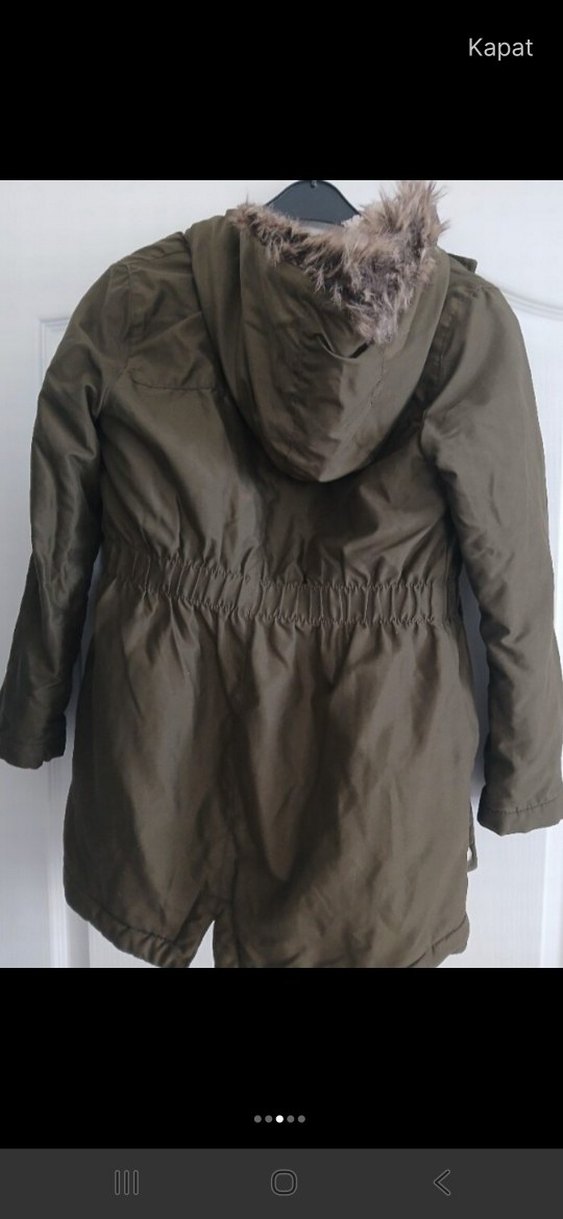 Fermuarlı Kahverengi Kız Çocuk Kaban - Görsel 2