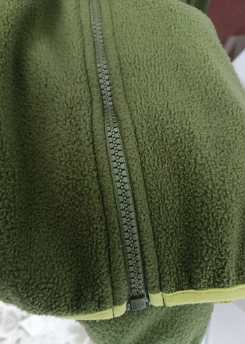 Erkek çocuk yeşil fermuarlı polar hırka - Görsel 3