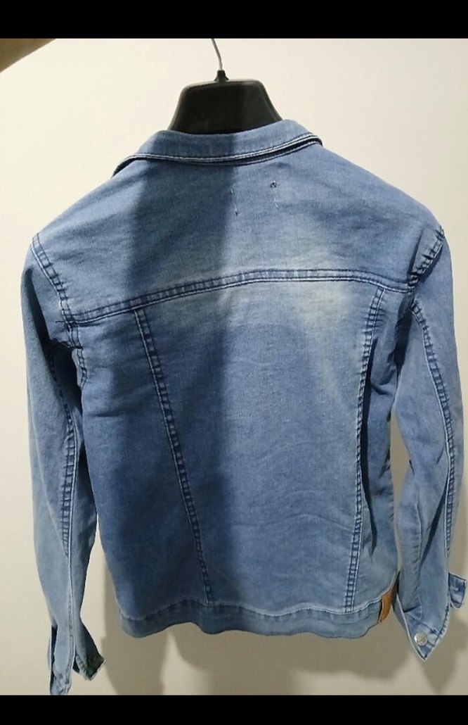 Düğmeli Mavi Kadın Denim Ceket - Görsel 3