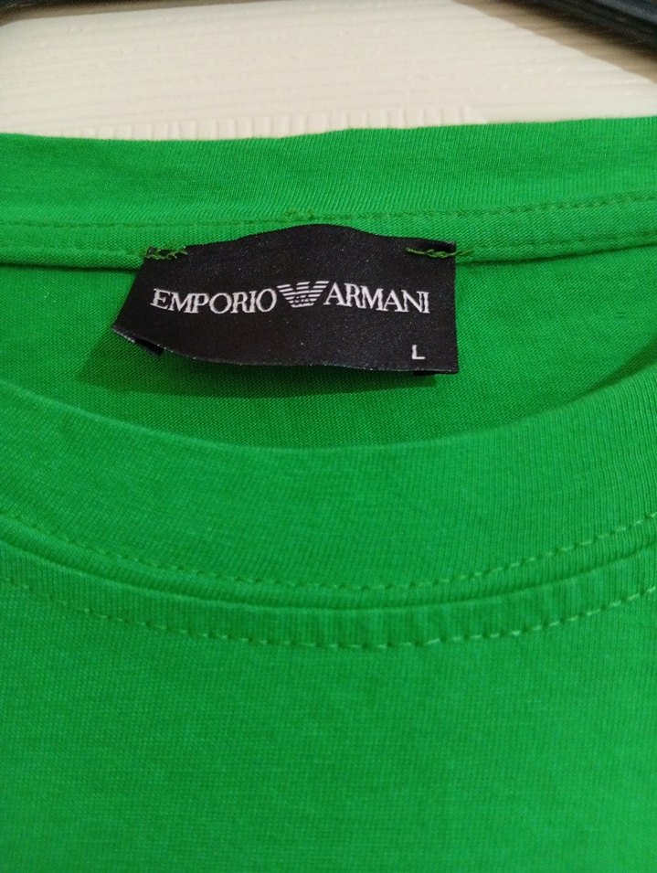 Canlı Yeşil Emporio Armani Kartal Baskılı Tişört — görsel 2/3