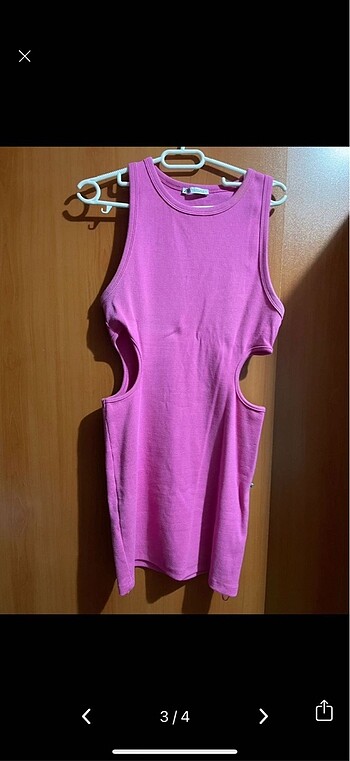 l Beden pembe Renk ZARA CUT OUT ELBİSE