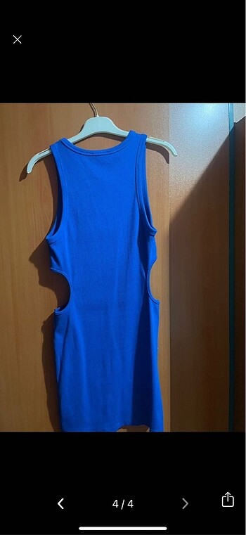 l Beden mavi Renk ZARA CUT OUT ELBİSE