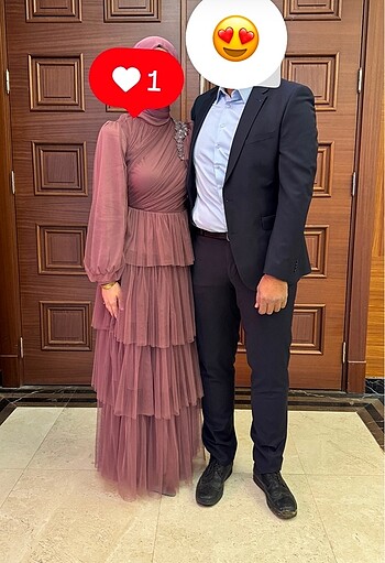 Gül kurusu abiye elbise