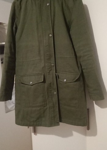 Düğmeli Haki Kadın Süet Ceket - Görsel 2