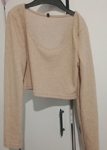 Bej Kadın Uzun Kollu Basic Kazak - Görsel 2