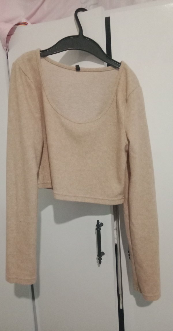 Bej Kadın Uzun Kollu Basic Kazak - Görsel 2