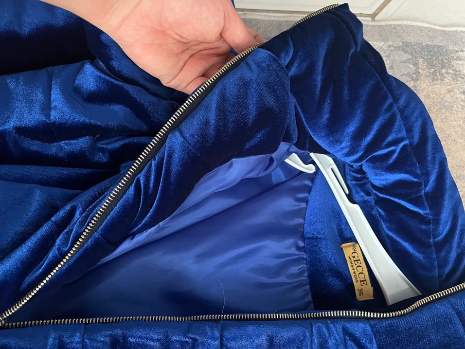 Kadın Mavi mont - Görsel 3