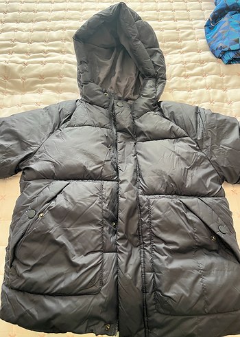 Zara Erkek Çocuk Siyah Kapüşonlu Düğmeli Mont