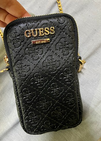  Beden siyah Renk Guess telefon çantası