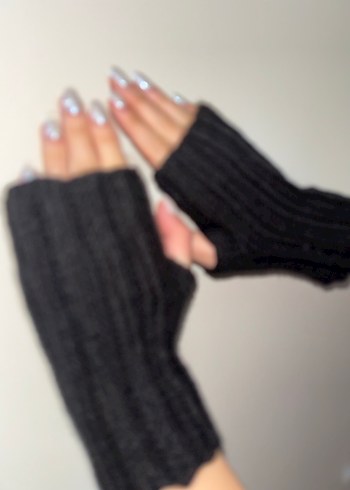 El Örgüsü Siyah Kadın Eldiven - Görsel 5