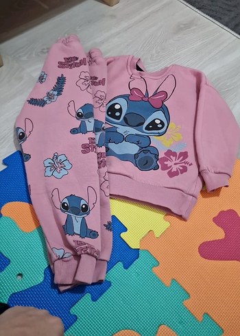 Pembe Renkli Kız Çocuk Baskılı Eşofman Takımı