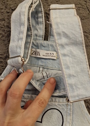 4 Yaş Beden Gri Mickey Mouse Baskılı Kız Denim Elbise