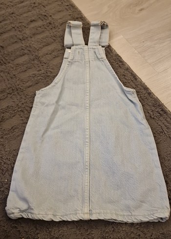 Zara Gri Mickey Mouse Baskılı Kız Denim Elbise