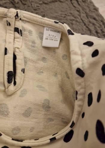 4 Yaş Beden Leopar Desenli Uzun Kollu Kız Elbisesi