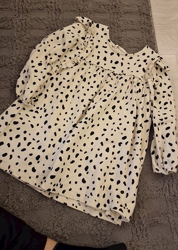 LC Waikiki Leopar Desenli Uzun Kollu Kız Elbisesi