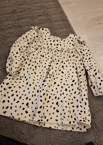 Leopar Desenli Uzun Kollu Kız Elbisesi