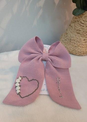 Nakışlı Fiyonklu Yeşil Çocuk Saç Bandı - Görsel 20