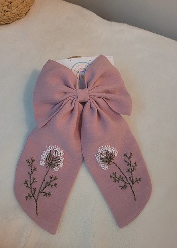 Nakışlı Fiyonklu Yeşil Çocuk Saç Bandı - Görsel 19