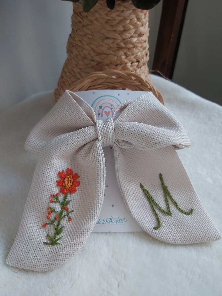 Nakışlı Fiyonklu Yeşil Çocuk Saç Bandı - Görsel 5