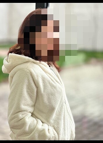 m Beden beyaz Renk Peluş ceket