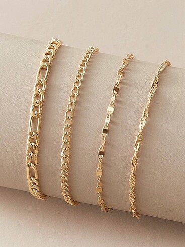 Gold Kombin Bileklik Set 4?lü