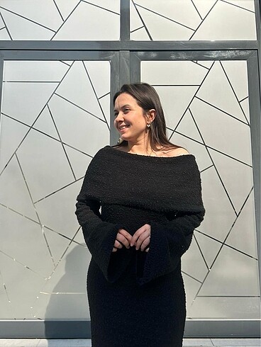 Diğer MODONNA YAKA BUKLET TRİKO MAXİ ELBİSE