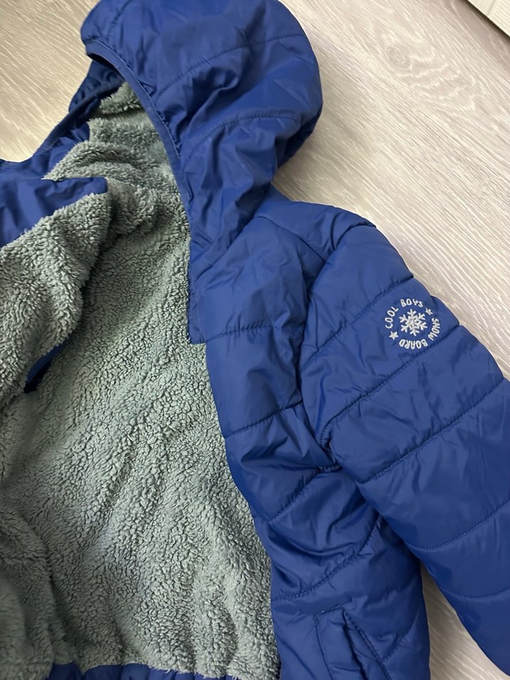 Erkek Çocuk Parlak Mavi Fermuarlı Mont - Görsel 2