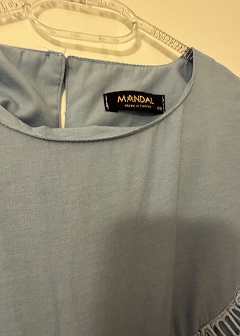 Mavi Nakışlı Bohem Kadın Bluzu - Görsel 4