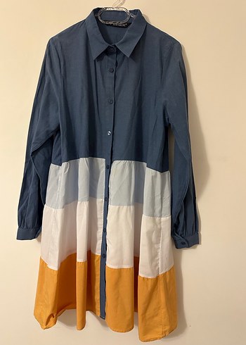 Düğmeli Uzun Kollu Pamuklu çok renkli Kadın Gömlek - Görsel 2