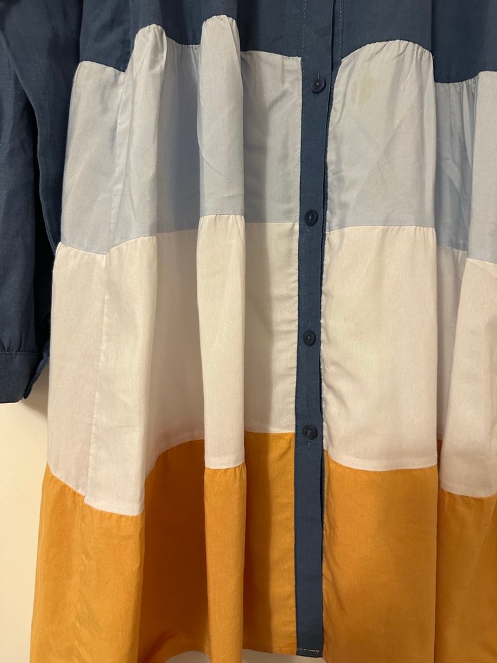 Düğmeli Uzun Kollu Pamuklu çok renkli Kadın Gömlek - Görsel 4