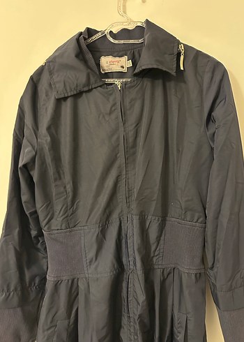 Lacivert Fermuarlı Uzun yağmurluk - Görsel 3