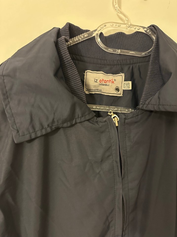 Lacivert Fermuarlı Uzun yağmurluk - Görsel 4