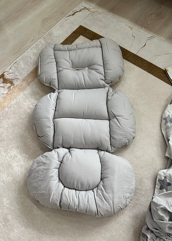 Gri ve Sarı Yıldız Desenli Çocuk puset Seti - Görsel 3