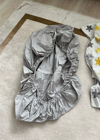 Gri ve Sarı Yıldız Desenli Çocuk puset Seti - Görsel 4